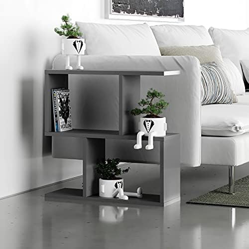 HOCUS PICUS Hocuspicus 2 Tier Storage Side Table | Many Colour Options | 60x60x20cm | Shelves Organizer | Office Living Room | End Desk Stand Display (Anthracite)