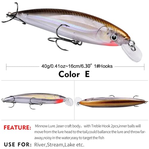 Leurre flottant minnow 16cm 40g en plastique dur pour pêche au lancer
