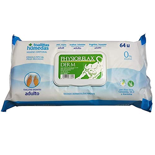 Physiorelax Toallitas Húmedas Extra Grandes para Adultos - Alantoína, Camomila, Aloe Vera, Vit.E 700 g