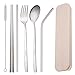 Tensay 7 Stücke Wiederverwendbare Edelstahl Besteck Besteck Abendessen Gabel Tisch Löffel Stäbchen Set Reiseutensilien Set für Camping Küche Kochgeschirr Werkzeug Catering