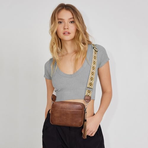 Crossbody Bags for Women,Trendy Vegan Leather Crossbody Purse Shoulder Handbags with RFID Card Slots & Tassel2