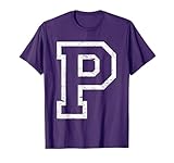 Huge Letter P - Distressed Collegiate Style - T Shirt T-Shirt