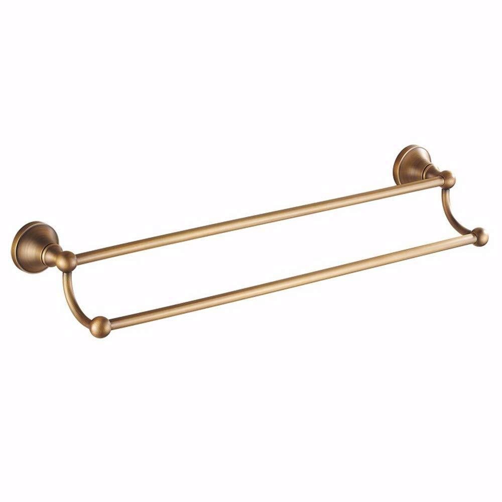 Porte-serviettes double en bronze 40cm pour rangement mural