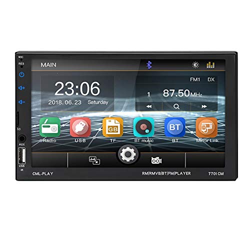 WeniChen in-Dash Head Unit Car Stereo Audio Systems 7 inch Touch Screen Car Radio MP5 Player FM Radio Bluetooth, MP3 Player, USB Port Aux Input Mirror Link 7701CM