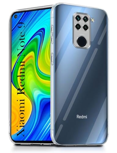 Image of Jkobi Back Cover for Xiaomi Mi Redmi Note 9 (Silicone Clear Shockproof Case with Camera Protection | Soft and Flexible | Transparent)