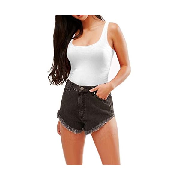 SUNRO-Womens-Scoop-Neck-Top-Bodysuit-Jumpsuit SUNRO Women's Scoop Neck Top Bodysuit Jumpsuit (White, Medium)