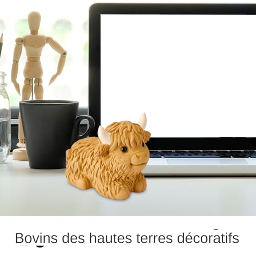 Statuettes de vache Highland figurines en résine déco esprit campagne authentique