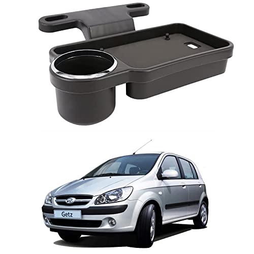 Image of Oshotto (FT-04) Foldable Car Auto Headrest Rear Back Seat Table Drink Food Cup Tray Holder Compatible with Hyundai Getz - Black