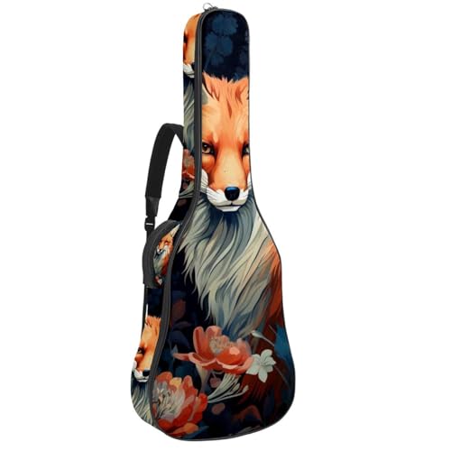 Sac pour guitare à motif renard multicolore pour les cours et répétitions