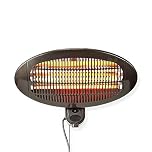 Ex-Pro 2KW Outdoor Wall Mounted Quartz Electric Garden Patio Heater, 2000W, IP34 Rated, with 3 Power Settings and Adjustable Heat Angle