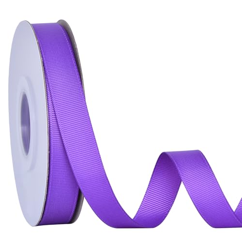 Ribest Purple Grosgrain Ribbon, 5/8 Inch Continuous 25 Yards