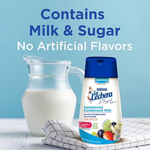 Nestle La Lechera Squeeze Variety Pack, Sweetened Condensed Milk (3) and Dulce de Leche Milk-Based Caramel (1), 4 Squeeze Bottles - Image 3