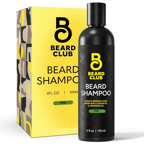 The Beard Club Original Premium Beard Shampoo - Natural & Nourishing Formula for Soft, Clean & Healthy Facial Hair - Gentle on Skin - Sulfate & Paraben Free - 4 fl oz