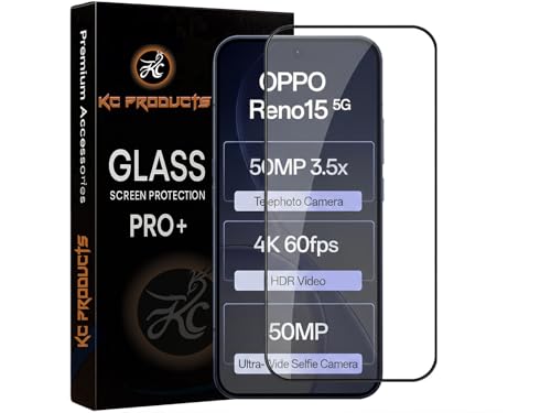 Image of Tempered Glass Screen Protector Compatible For RENO 15 5G with Easy Self Installation Kit