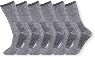 Merino Wool Socks for Mens, Premium Quality, Breathable, Merino Blend, Thermal, Warm, Hiking Work and Ideal for out door, walking work, autumn and winter, Grey, Pack of 6