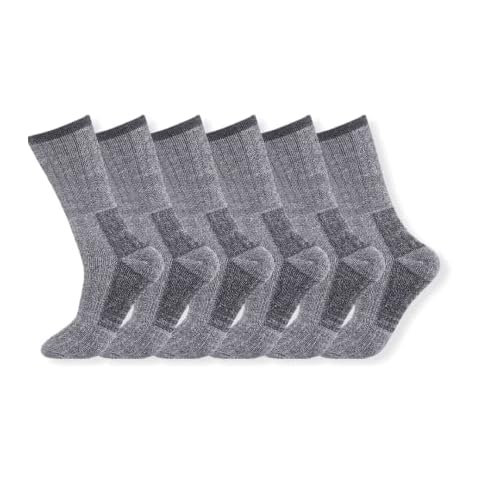Merino Wool Socks for Mens, Premium Quality, Breathable, Merino Blend, Thermal, Warm, Hiking Work and Ideal for out door, walking work, autumn and winter, Grey, Pack of 6 Cover