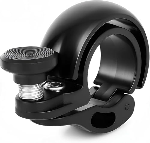 Bicycle Bells Small Bike Bell for Kids and Adults 100db Bicycle Bell With Loud Crisp Clear Sound Alloy Bike Bells for Road Mountain Bikes Scooter (Black/Q2/1Pack)