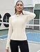 Rapbin Workout Jackets for Women Full Zip Up Cropped Athletic Long Sleeve Lightweight Slim Fit Running Tops with Pockets