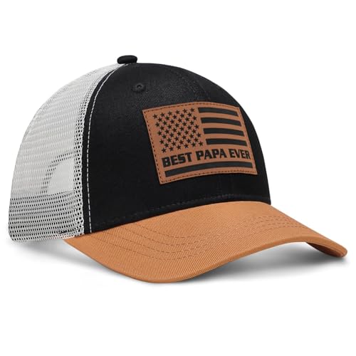 Image of Papa Gifts from Grandkids American Flag Cap Papa Hat for Grandpa