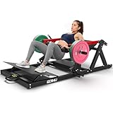 Goimu HT01 Hip Thrust Machine, 800LBS Plate-Loaded Glute Drive with Band Peg, Heavy Duty Glute Bridge Machine with Weight Holder, Butt Exercise Equipment for Glute Muscles Building (Red-HT01-1)