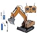 Oreilet RC Excavator Toy, Alloy Remote Control Construction Vehicle with 2.4G Wireless Remote and Hydraulic Arms, Engineering Vehicle Boys for Kids Ages 6+