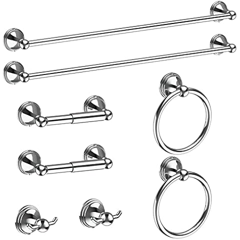 Newfun 8-Piece Chrome Bathroom Set Cover