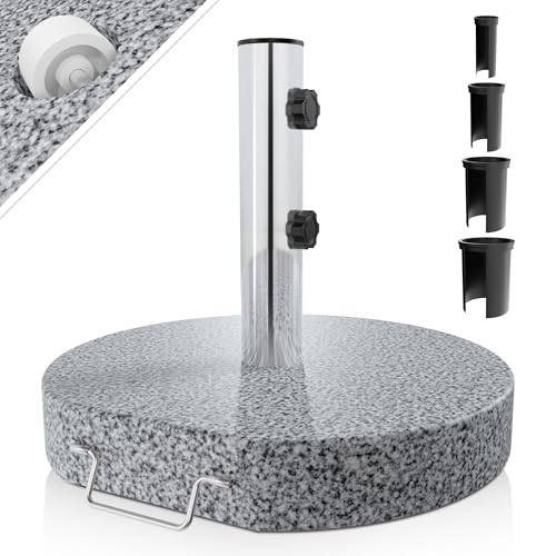 Anaterra® Sonnenschirmständer - Granit, 30 kg, Rund, mit Rollen...