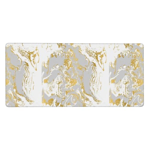 Tapis de souris grand format agate dorée haut de gamme en caoutchouc