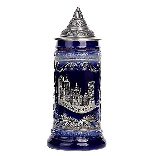 Chope bière allemand aigle gravé en verre lourd 0.6L