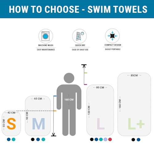 Image of Decathlon Swimming Microfiber Towel Size L 80 x 130 cm (Blue)
