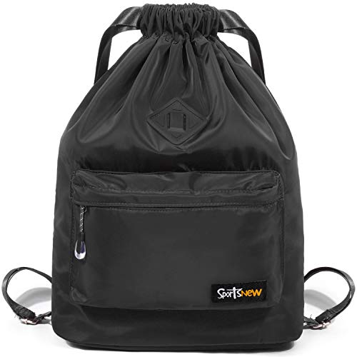 SportsNew Drawstring Sports Backpack - Gym Sack - Lightweight Sackpack Bag with Shoes
