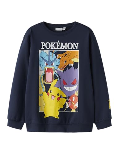 NAME IT Nkmjobi Pokemon Nreg Sweat UNB Box Sky, Blazer Azul Marino, 134-140 para Niños