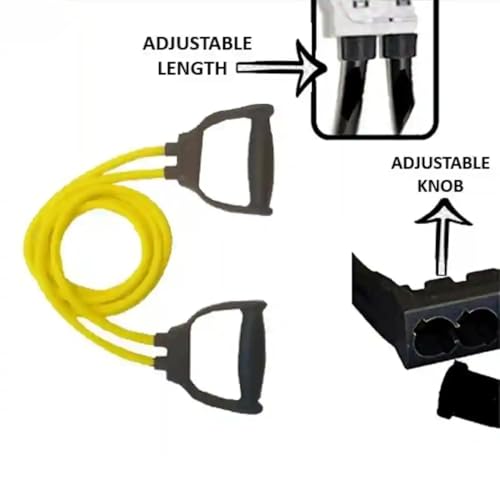 Image of Double Toning Tube Latex Tube Body Enhancer for Women & Men with Door Anchor, Workout, Home Gym and Toning Exercise Foam Handles & Easy-Adjust Clips for High Intensity Training