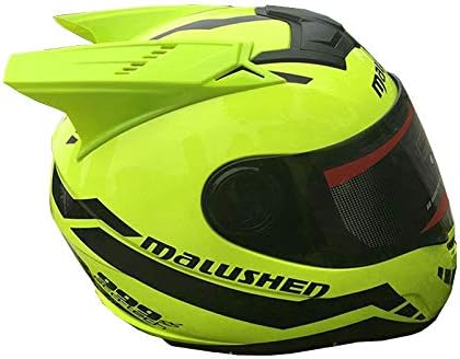 Miniatura 3 de Casco de motocicleta de cara completa verde con cuernos de montar Motocross Racing Motobike Casco de Motocicleta