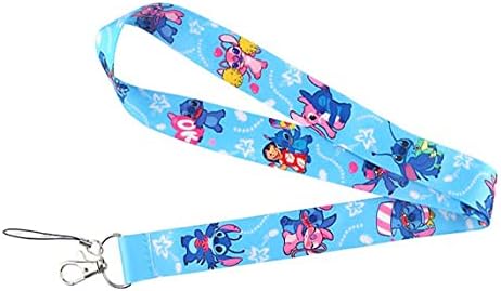 Party Hive Stitch Angel Love Lanyard ID Badge Key Chain Holder Keychain Clip