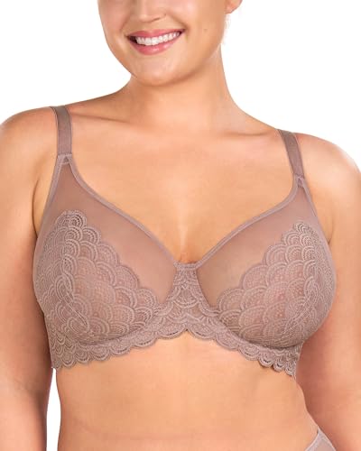 Image of HSIA Minimizer Bras for Women Large Bust Full Coverage Lace Plus Size Bra - Mermaid Scales
