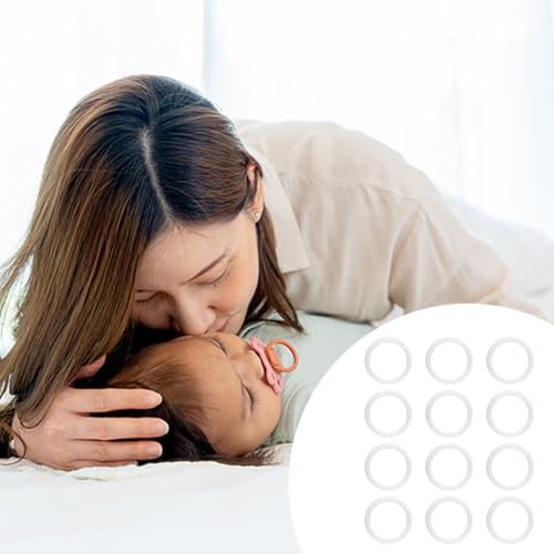 12 Stück Transparente Schnuller Adapter,Baby Silikonring Schnullerhalter,Schnullerkette Silikonring,O-Ringe Baby-Schnuller-Clips,Weicher Ring Adapter Clip,Für Show Oder Geburtstagsgeschenk,Kiuiom
