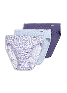 Jockey Women's Underwear Plus Size Elance French Cut - 3 Pack, Midnight Iris/Bouquet Bloom/Frothy Blue, 8