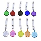 Mcupper-Lot 50 pcs Plastic ID Badge chest card Holder Reel Retractable Key Clip Wholesale Price 9 Colors