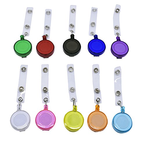 Mcupper-Lot 50 pcs Plastic ID Badge Chest Card Holder Reel Retractable Key Clip Wholesale Price 9 Colors