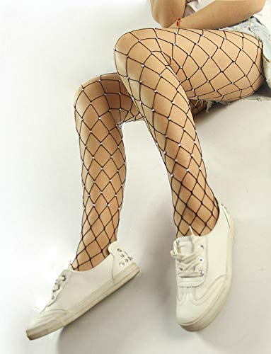 Image of Ulalaza Sparkle Hollow Out Letter Nude Colorful Rhinestone Hot Drilling Fishnet Pantyhose Tights for women Luminous