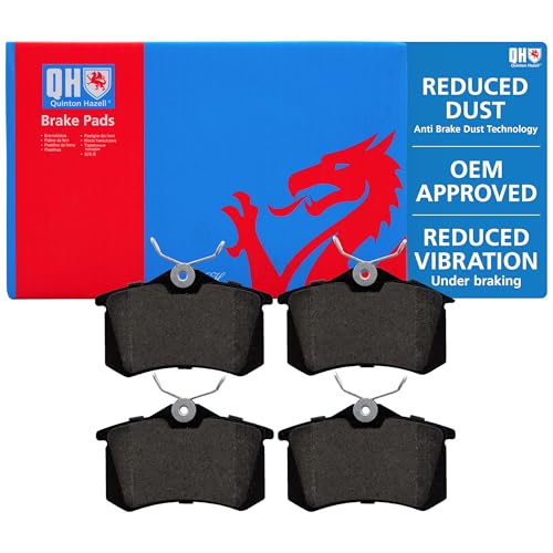 Quinton Hazell Brake Pad Set - 4 OEM Quality Direct Fit Replacement Brake Pads for Single Axle - Rear - Including Brake Caliper Screws - BP456