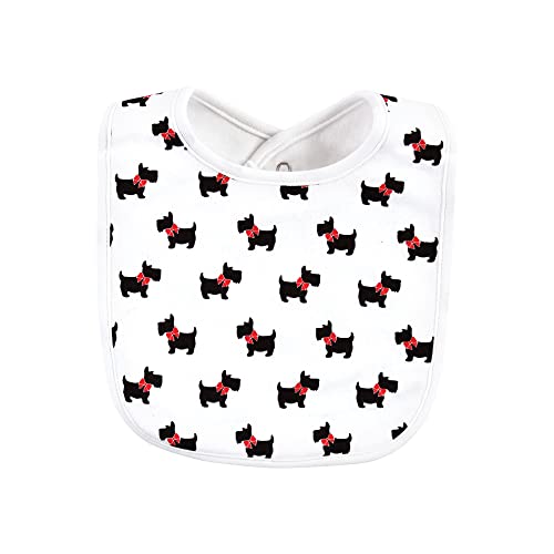 Image of Hudson Baby Unisex Baby Cotton Bibs, Scottie Dog, One Size