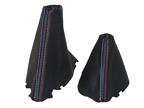 The Tuning-Shop Ltd Automatic Shift & E Brake Boot Black Leather Mpower Stitching