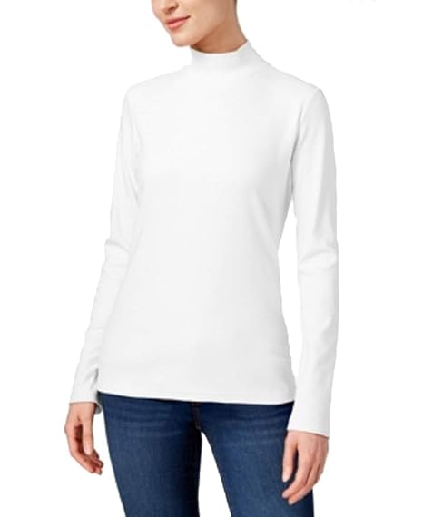 cotton mock neck top