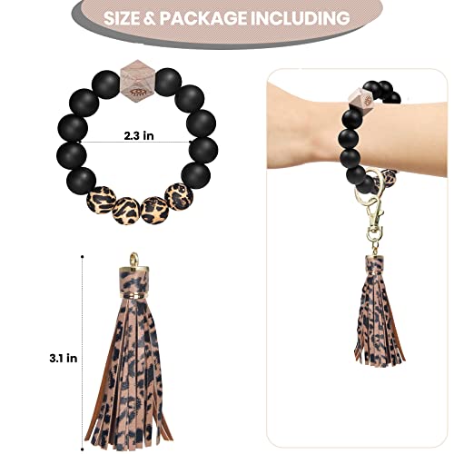 Pakaseboxes Wristlet Keychain, Silicone Beaded Car Key Ring Bracelet With Tassel Gift For Women Mother Office Outdoor #TOP3