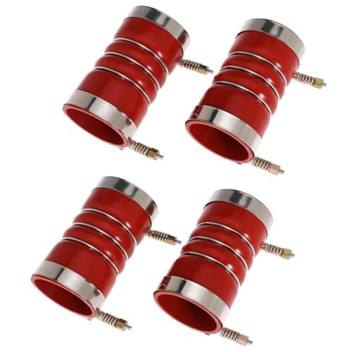 Image of Silicone Charge Air Cooler Hump Hose Boot Set 3 inch X 6 inch with T Bolt Clamp Red 4PCS