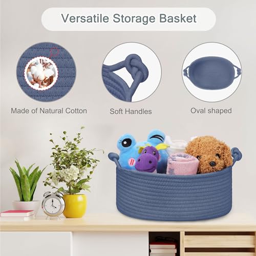 Image of COMSE Small Gift Basket Empty with Bag & Ribbons, Solid Folkstone Gray