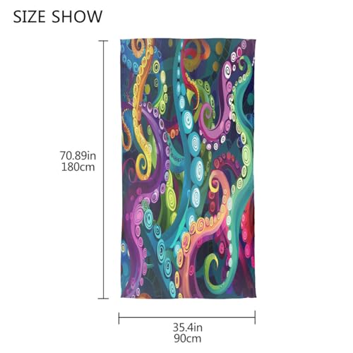 Colorful Octopus Tentacle Silk Scarf Lightweight Pashmina Scarves Long Shawl Wraps Fashion Accessories for Women Girls (71’’x35’’)2