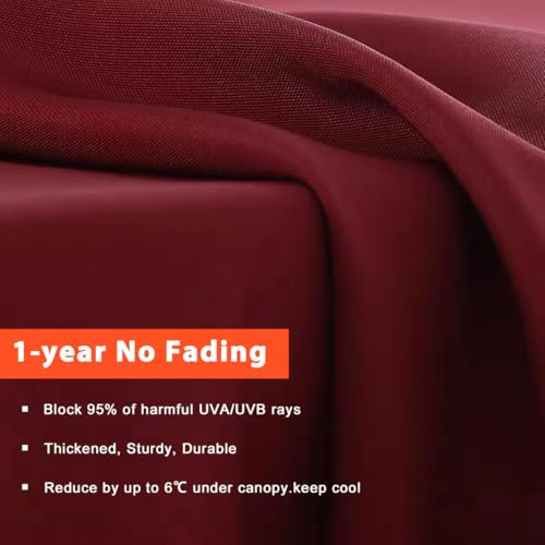 Image of ABCCANOPY 10ft Outdoor Umbrella Replacement Top Suit 8 Ribs (Burgundy)